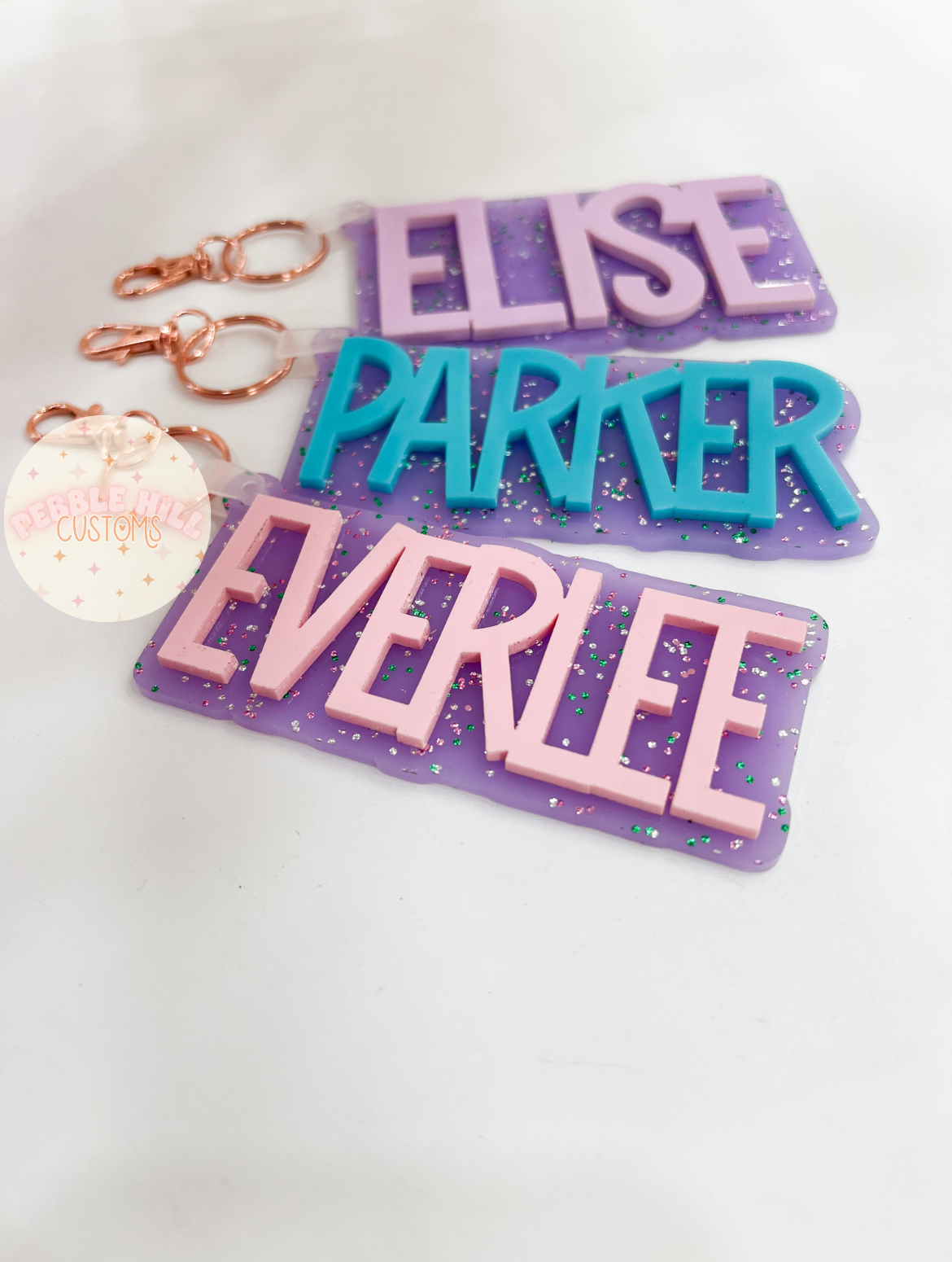 Frosted Glitter Backpack Tag