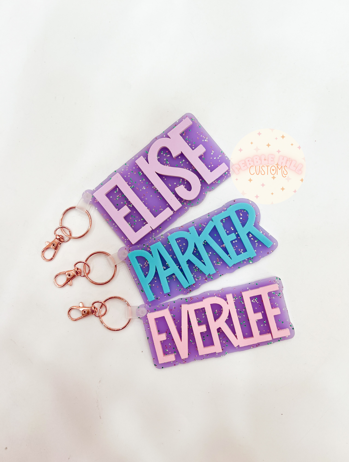Frosted Glitter Backpack Tag
