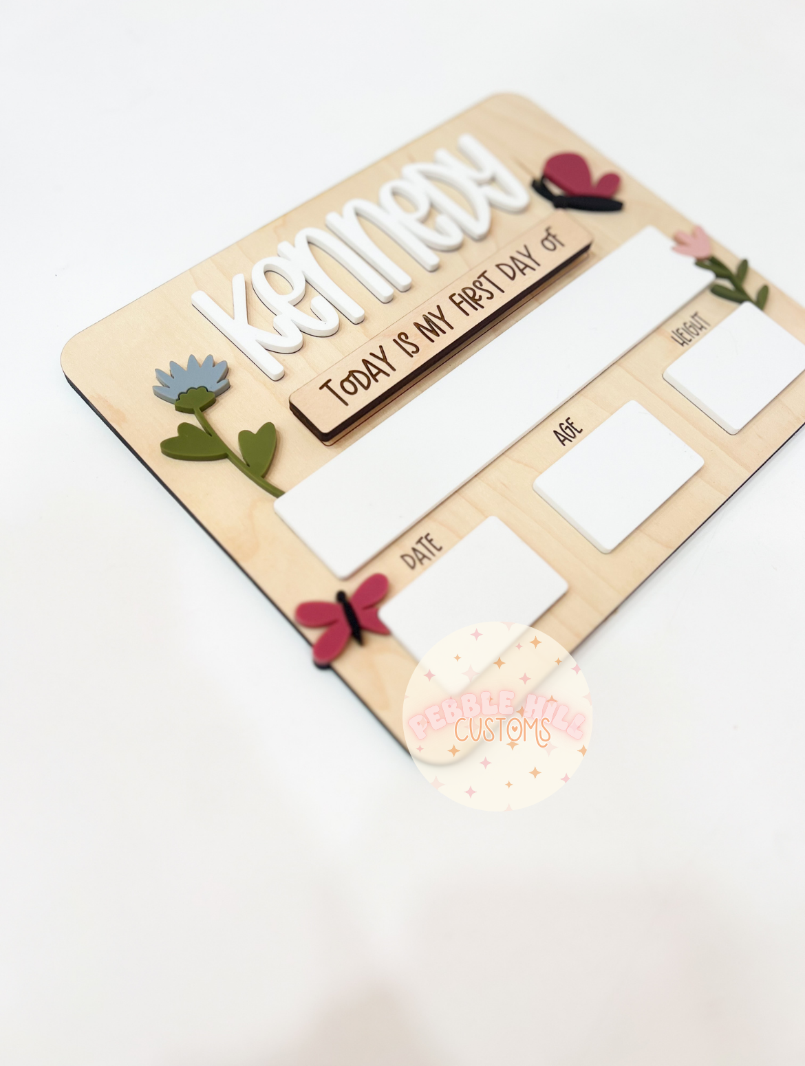 Floral Butterfly Back to School Sign
