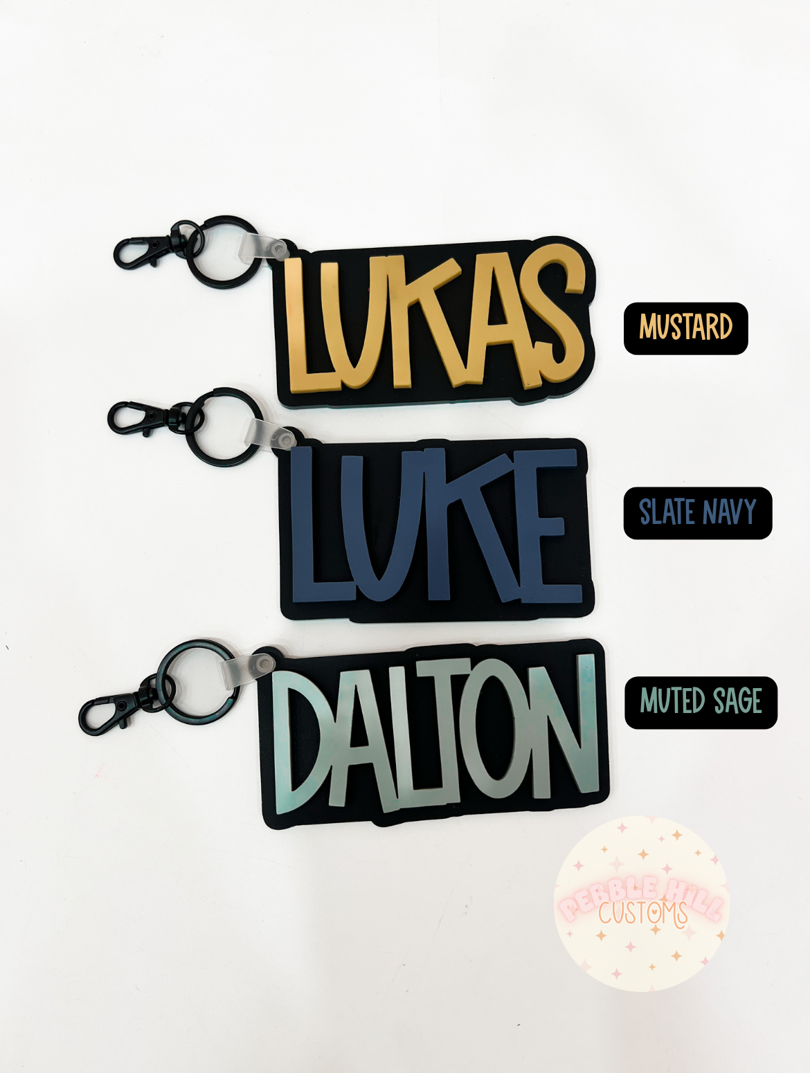 Matte Black Backpack Tags