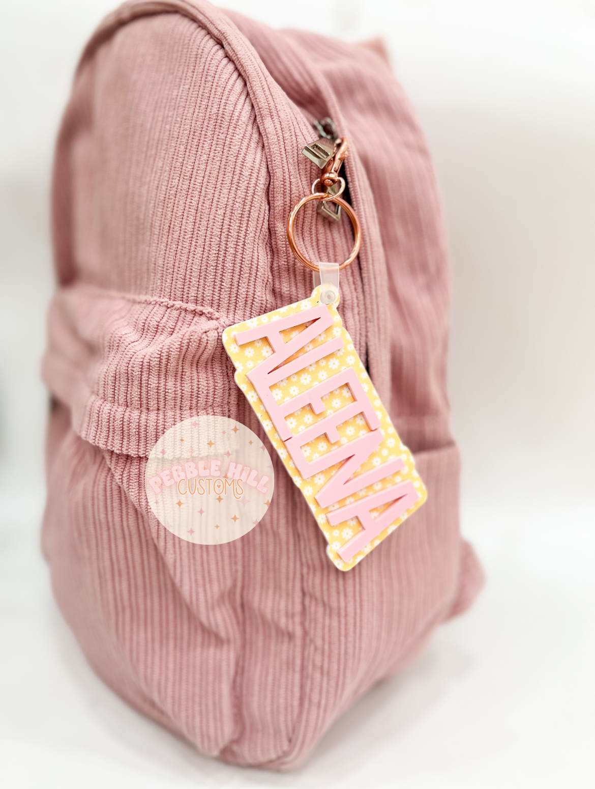 Yellow Daisy Backpack tag