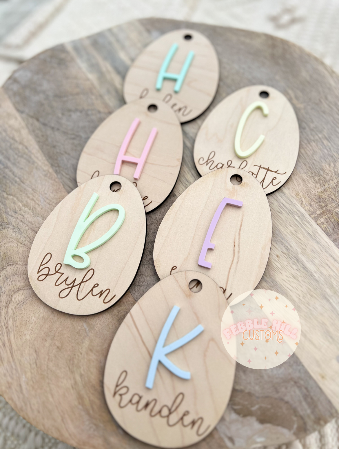 Wooden Egg Tag
