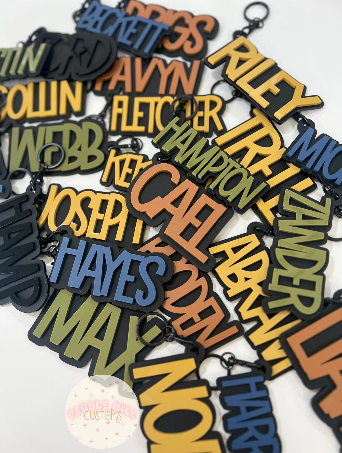 Matte Black Backpack Tags