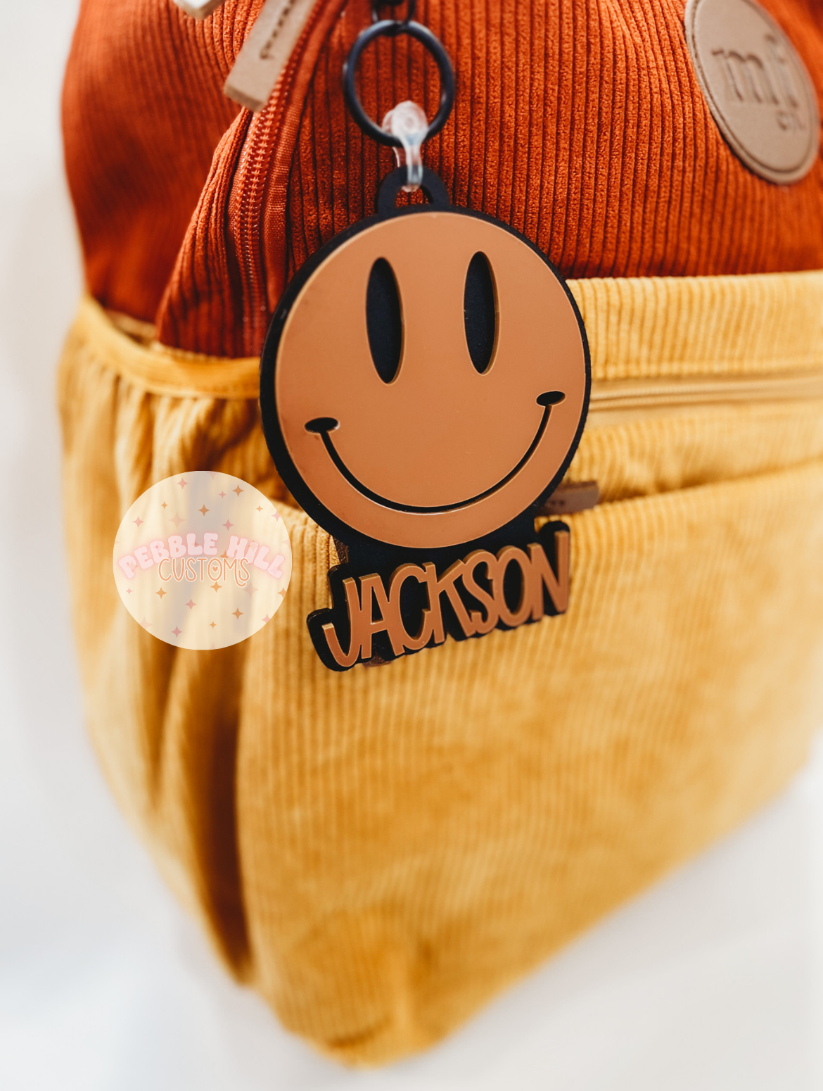 Matte Black Smiley Tags