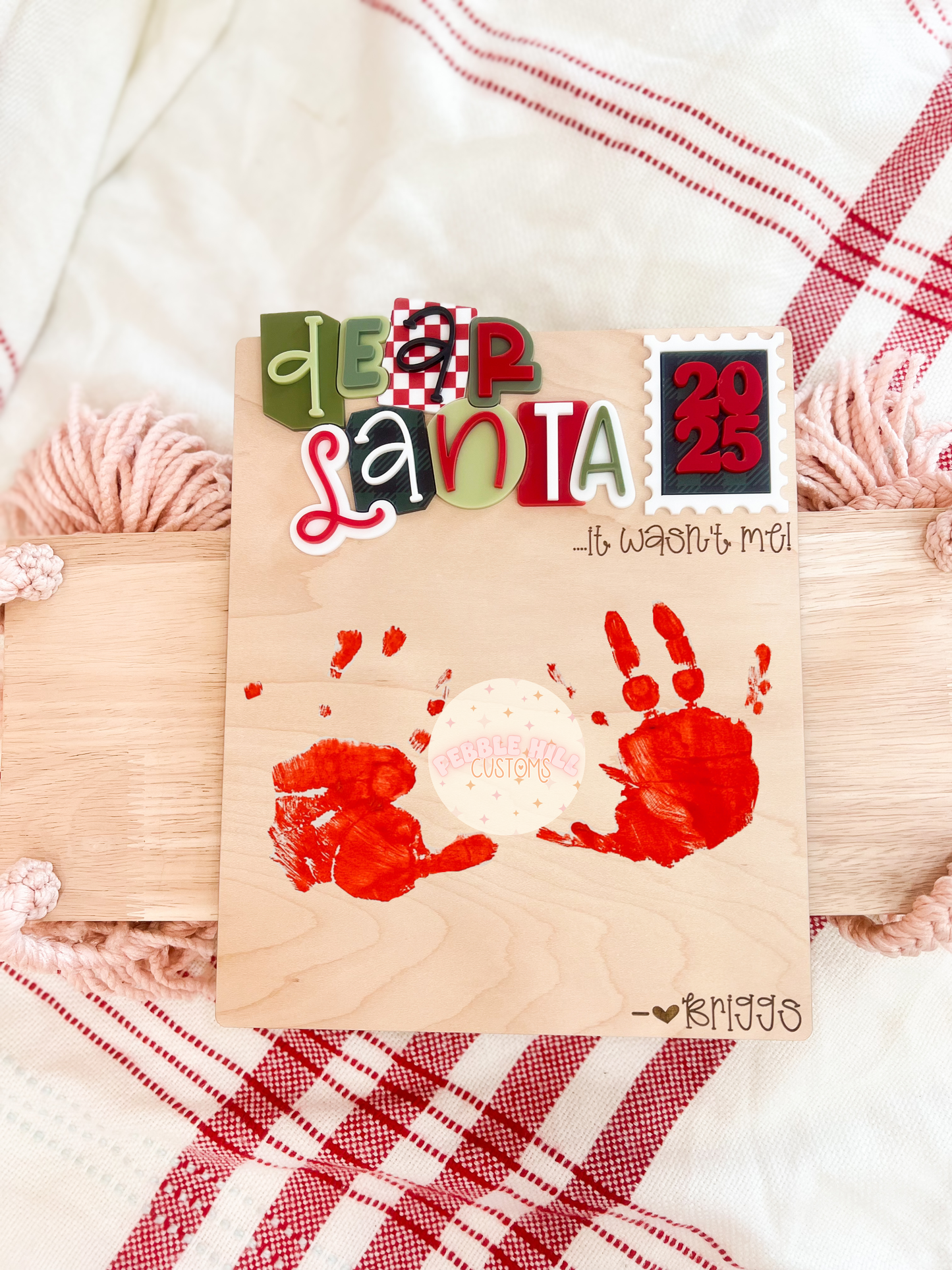Dear Santa Handprint Sign