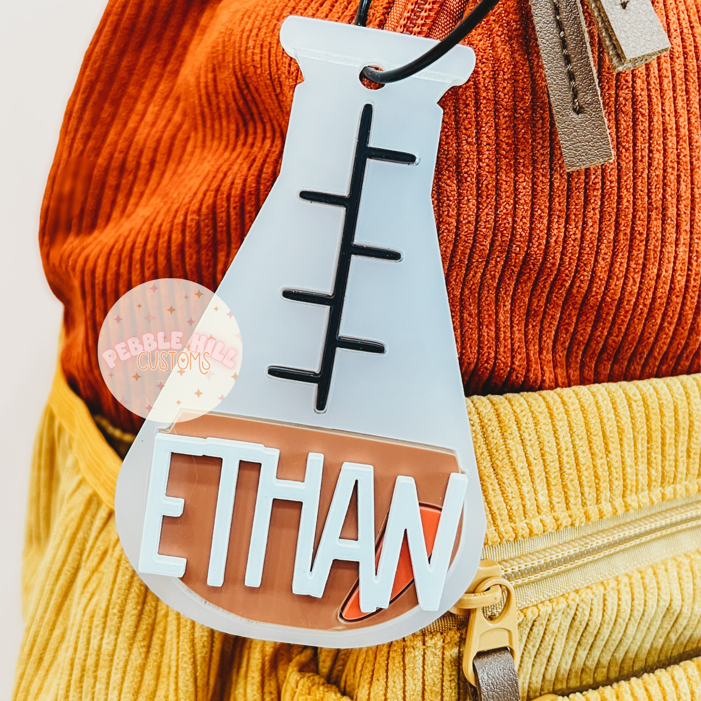 Science Beaker Backpack Tag