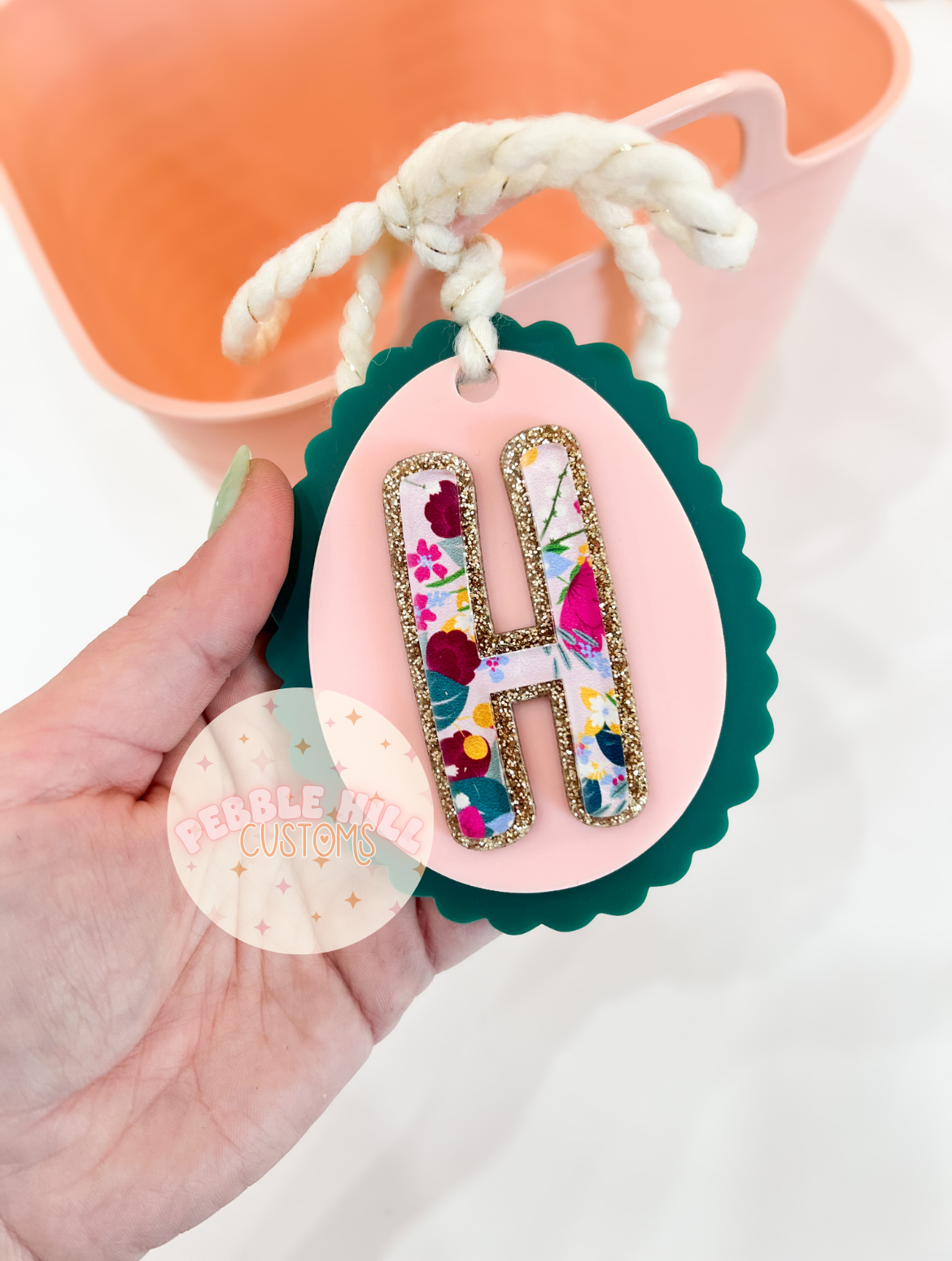 Floral Scallop Egg Easter Tag
