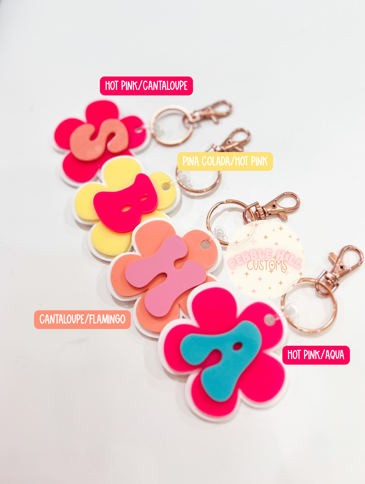 Retro Flower Keychain