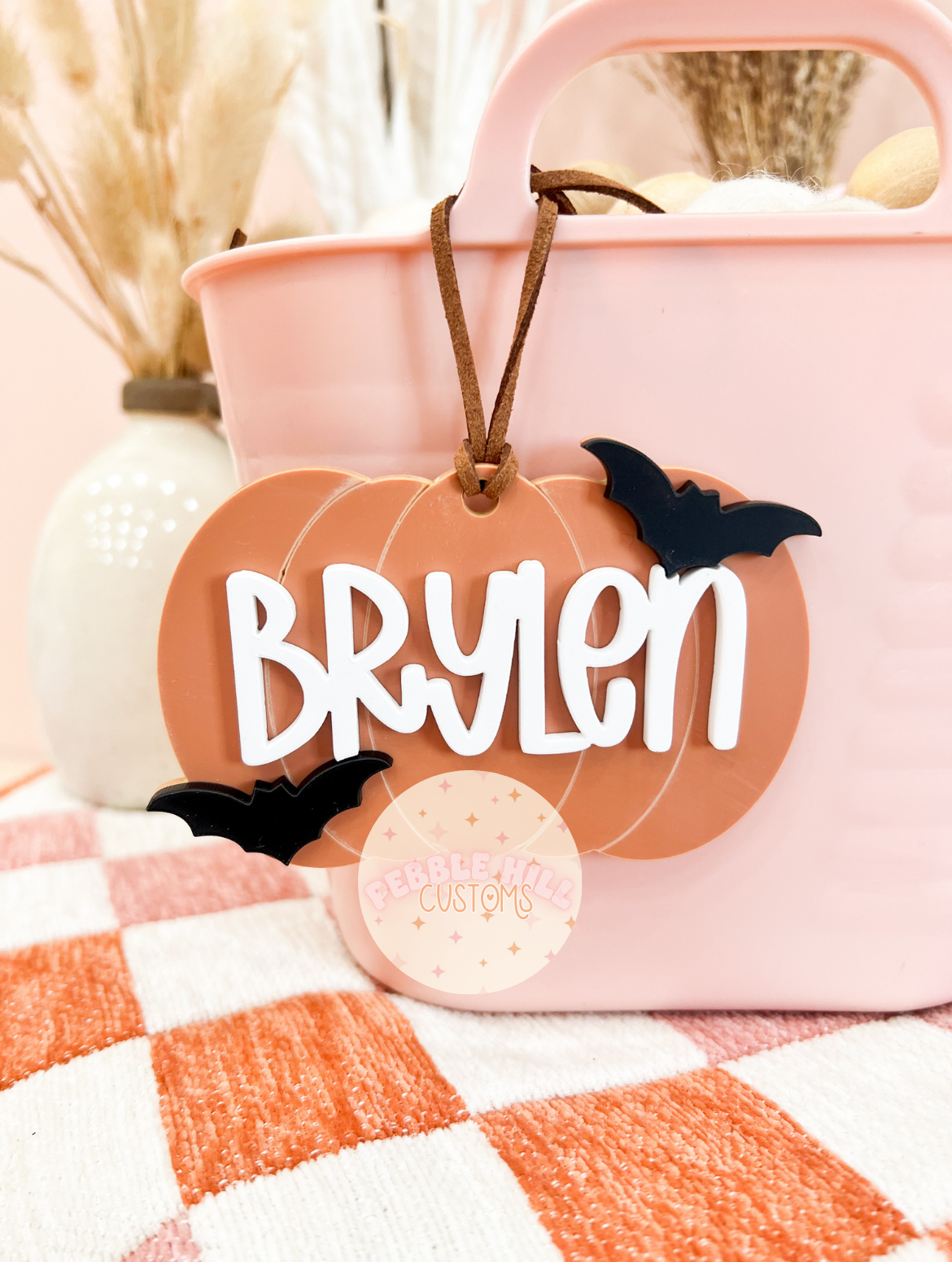 Floral/Bat Pumpkin Tags