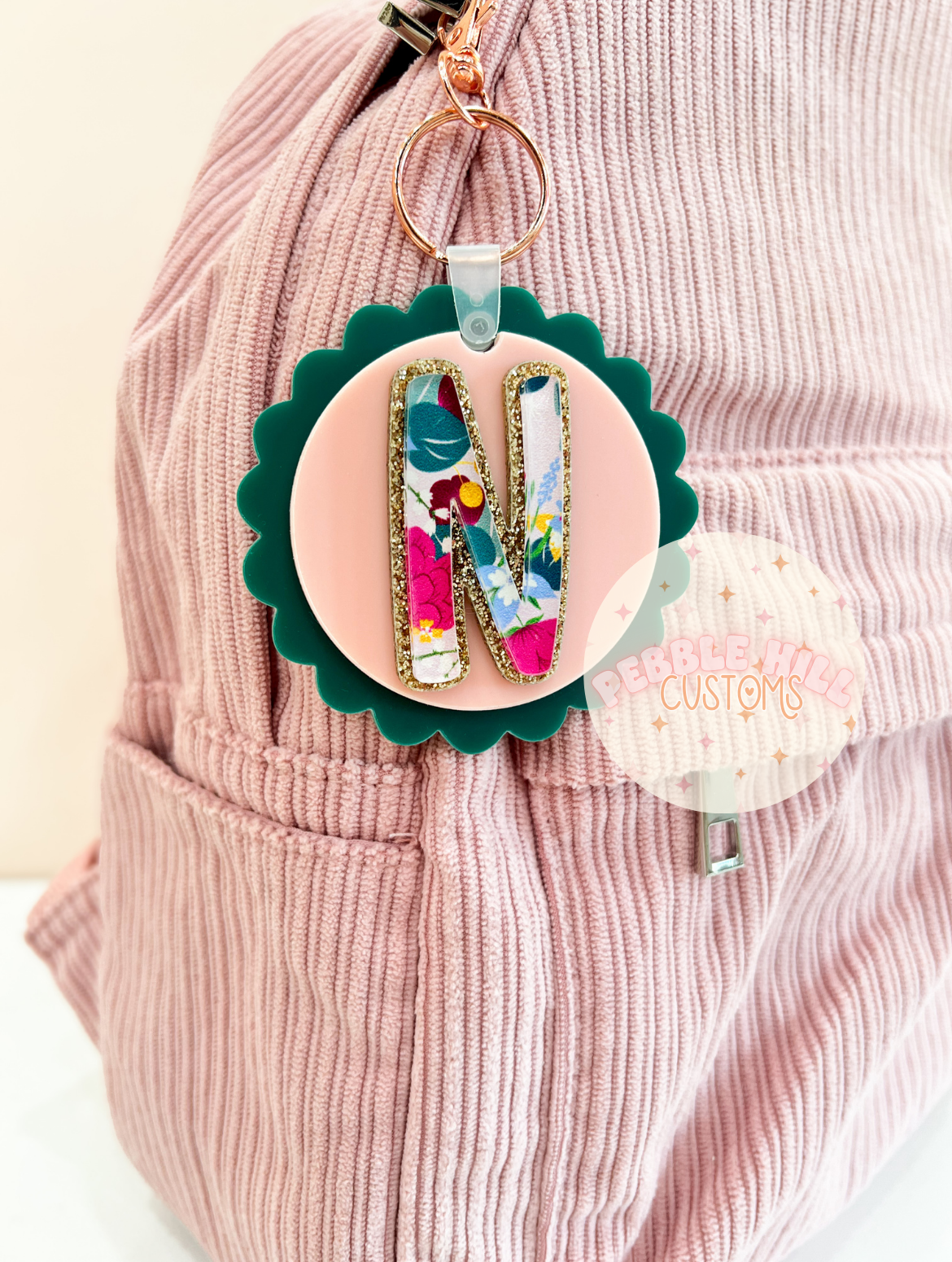 Floral Scallop Keychain