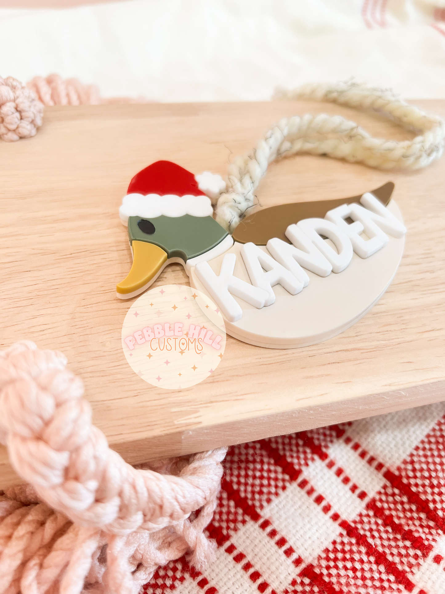 Santa Hat Mallard Duck Christmas Ornament