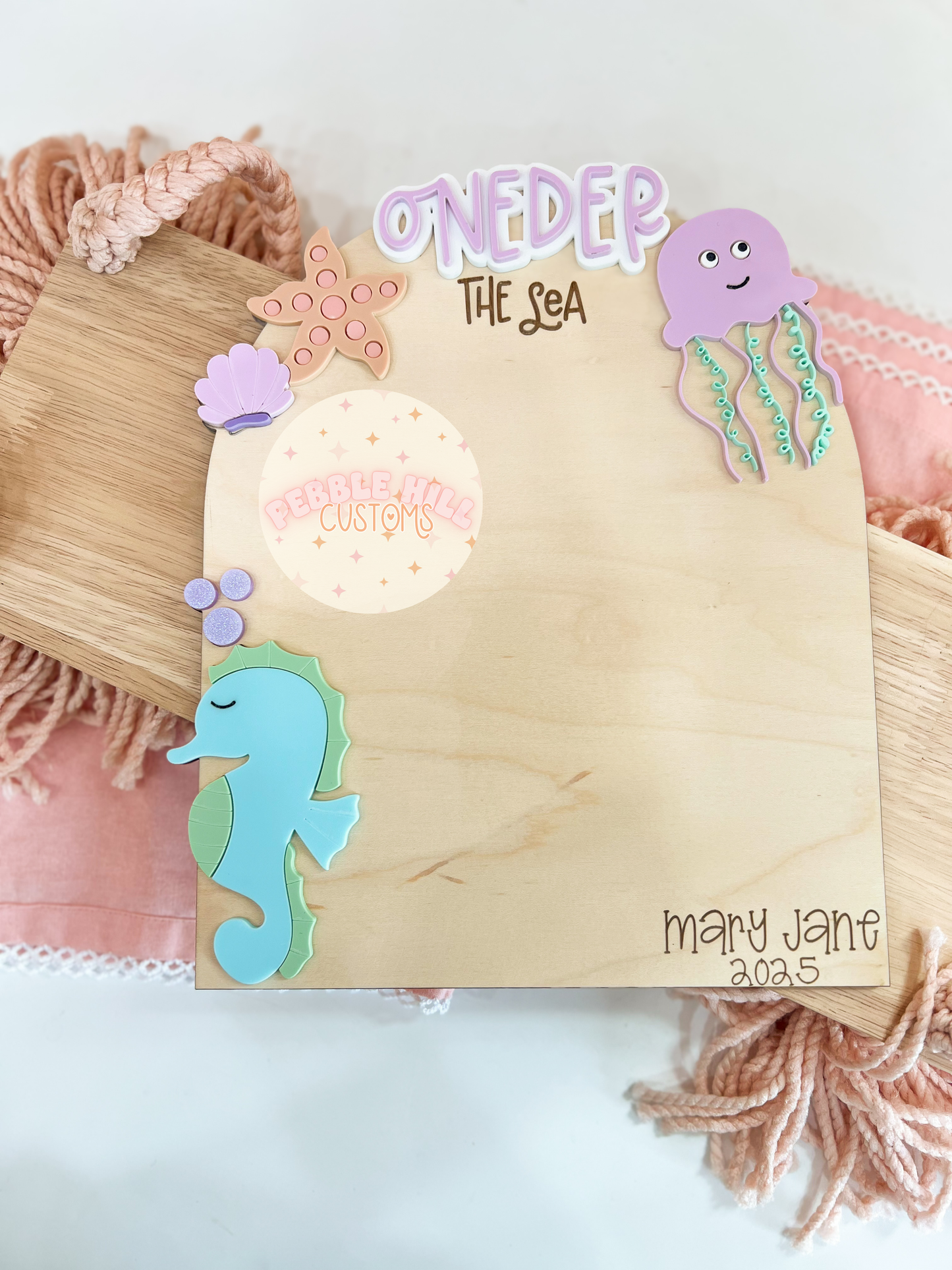 ONEder The Sea First Birthday Handprint Sign