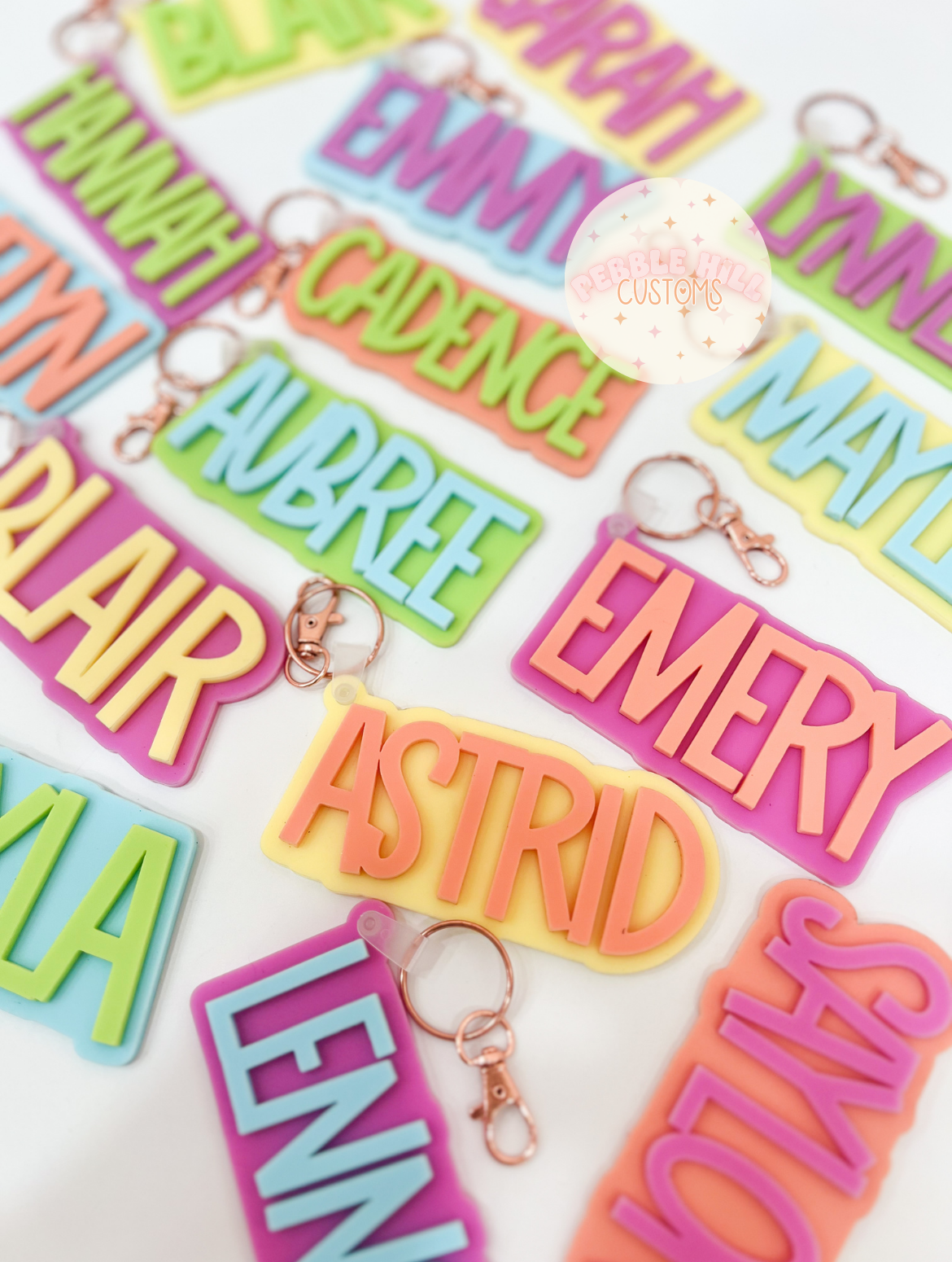 Bright Pastel Backpack Tags