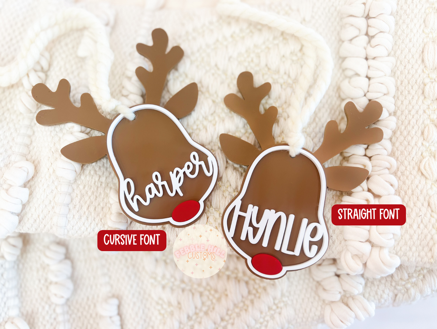 Reindeer Ornament Stocking Tag