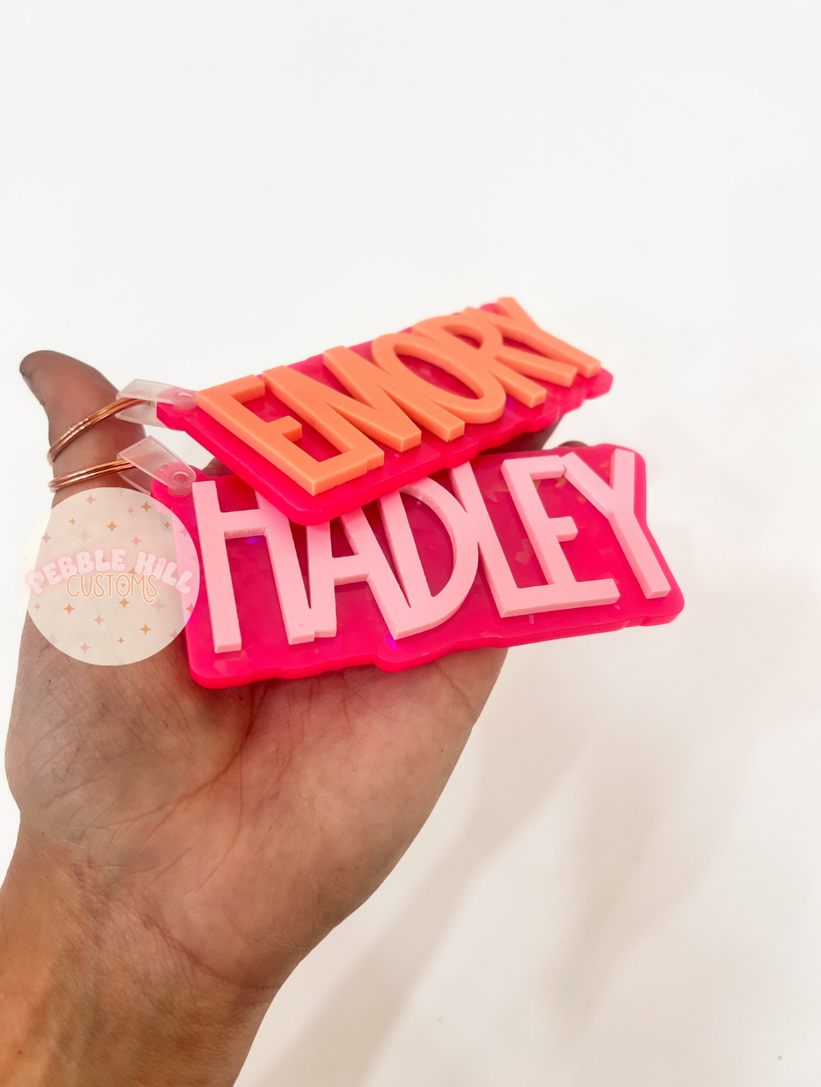 Hot Pink Iridescent Backpack Tag