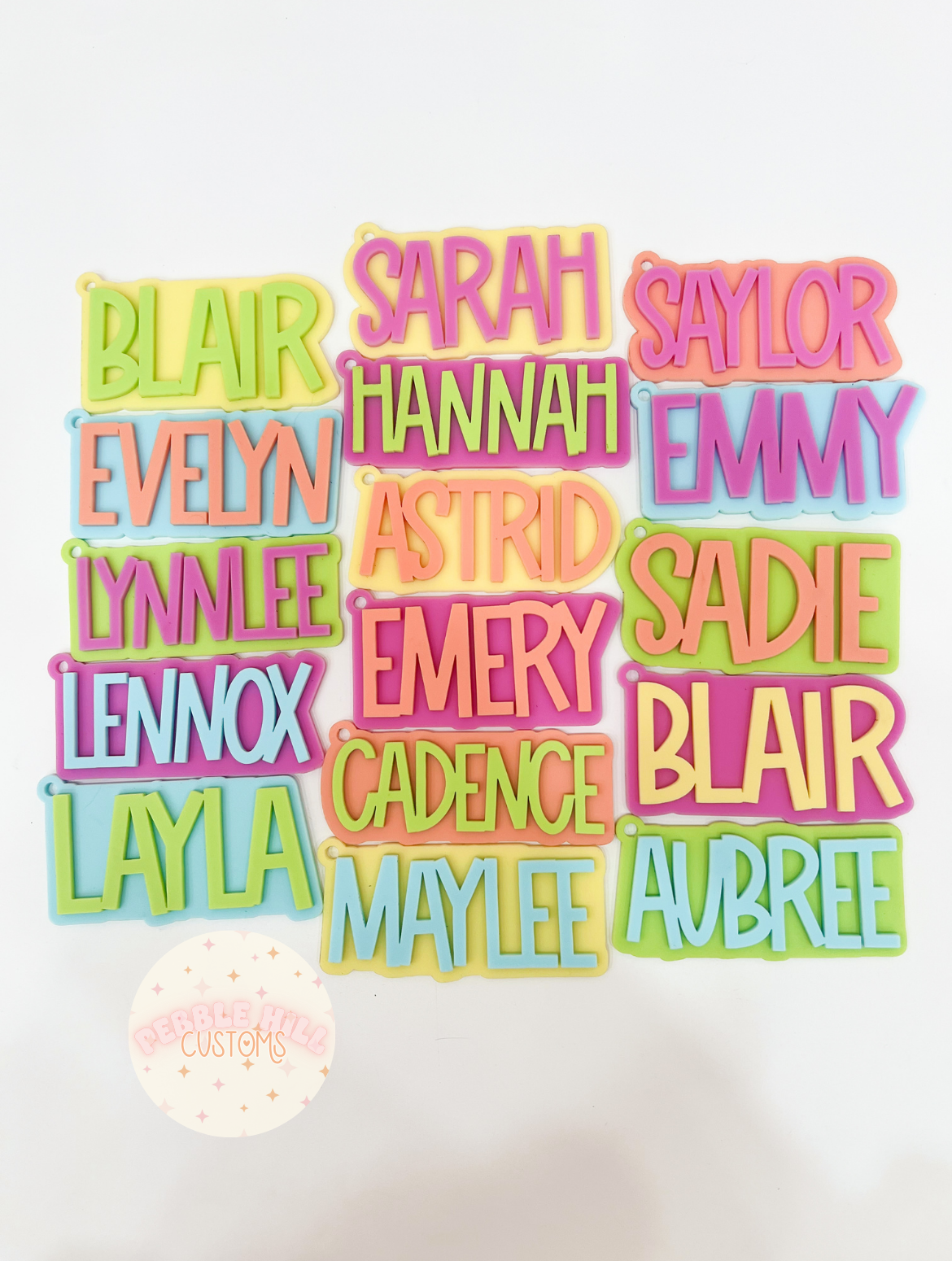 Bright Pastel Backpack Tags