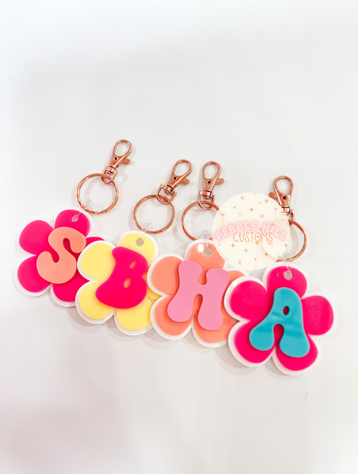 Retro Flower Keychain