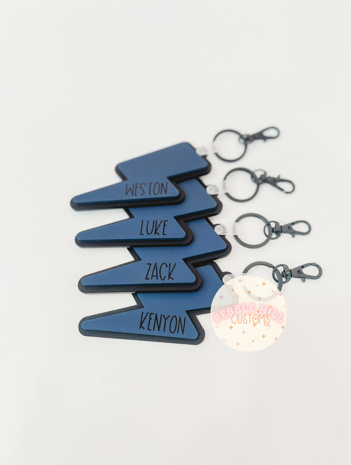 Matte Black Lightning Keychains