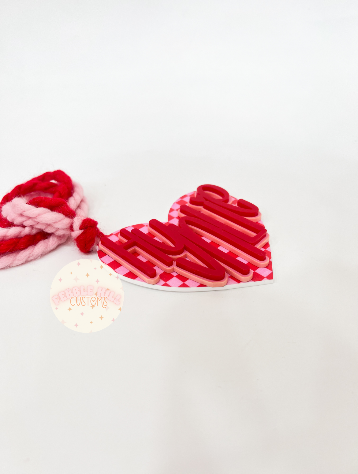 Checkered Heart Basket Tag