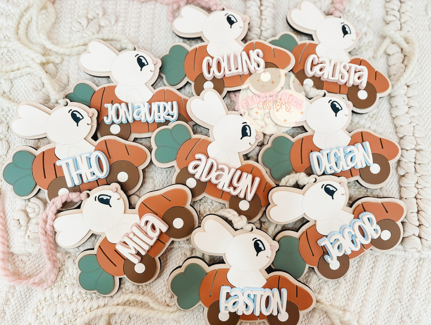 Bunny Carrot Car Tag