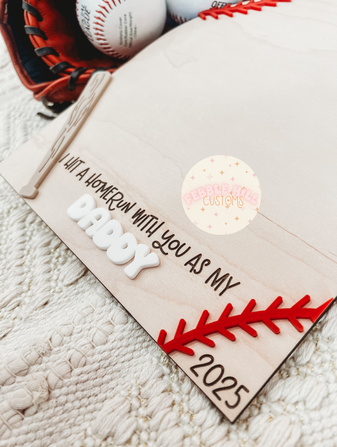 Baseball Father's Day Handprint Sign