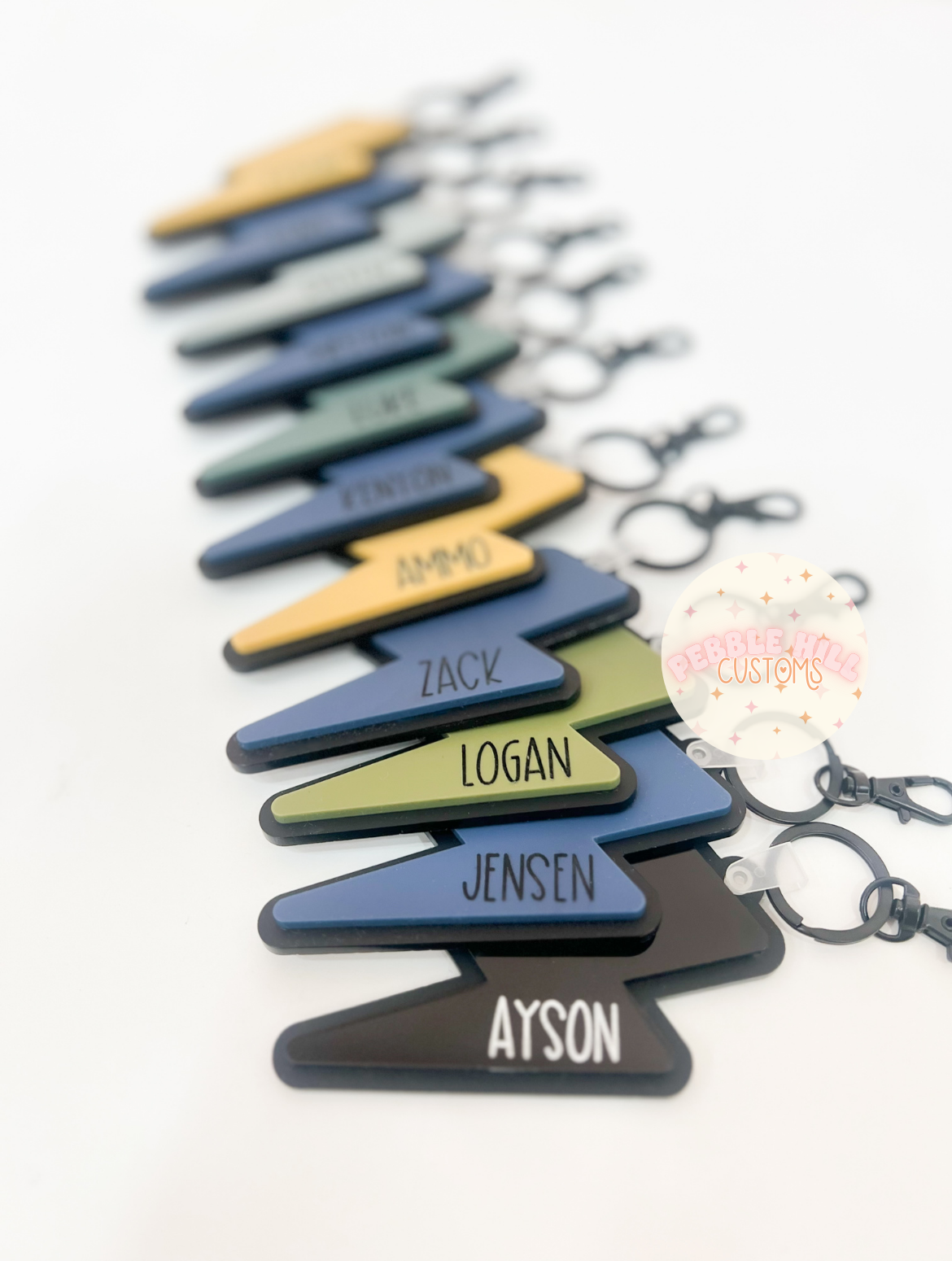 Matte Black Lightning Keychains