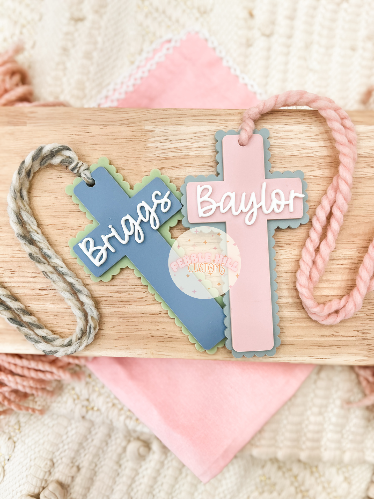 Scallop Cross Easter Tag