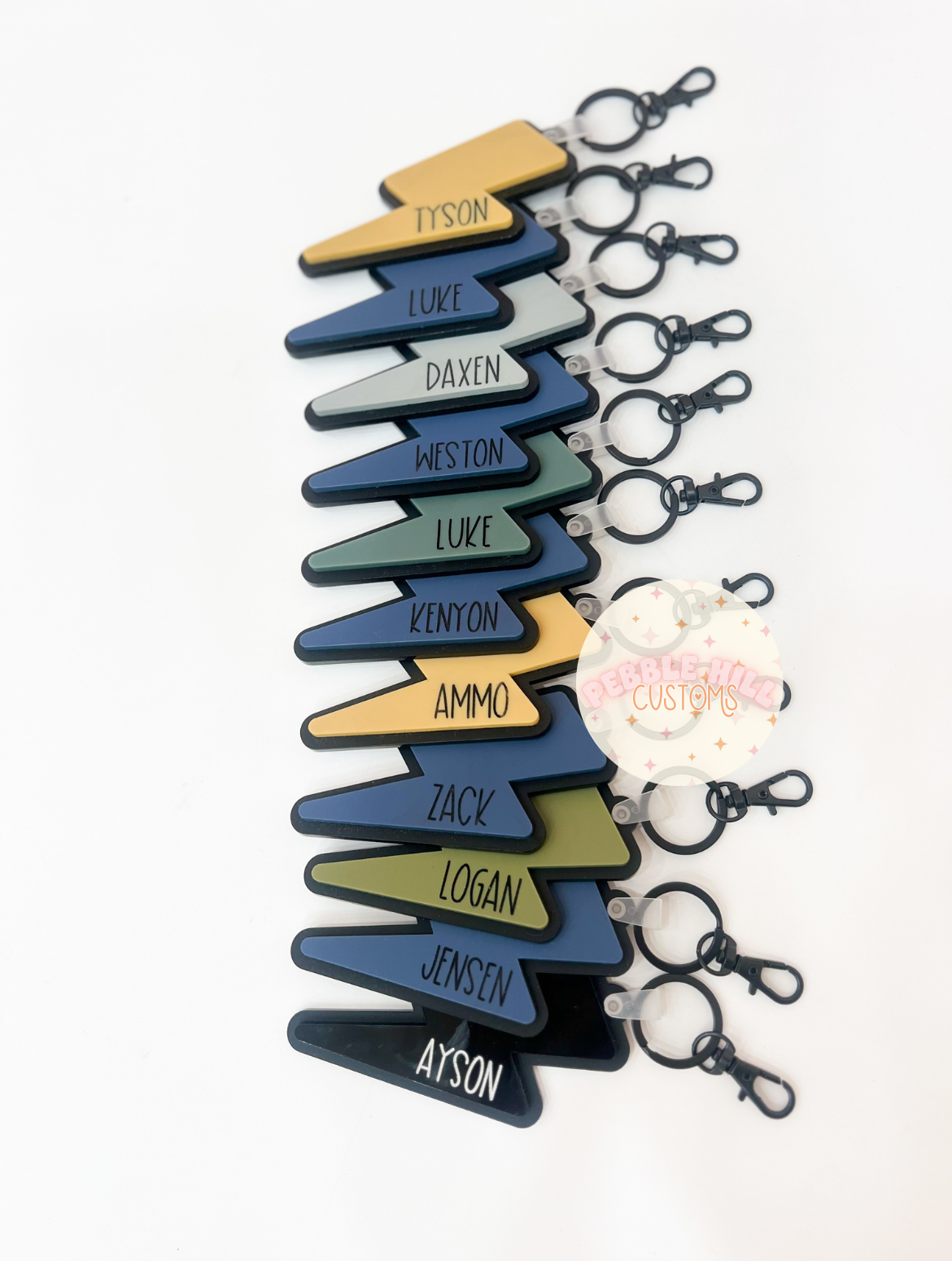 Matte Black Lightning Keychains