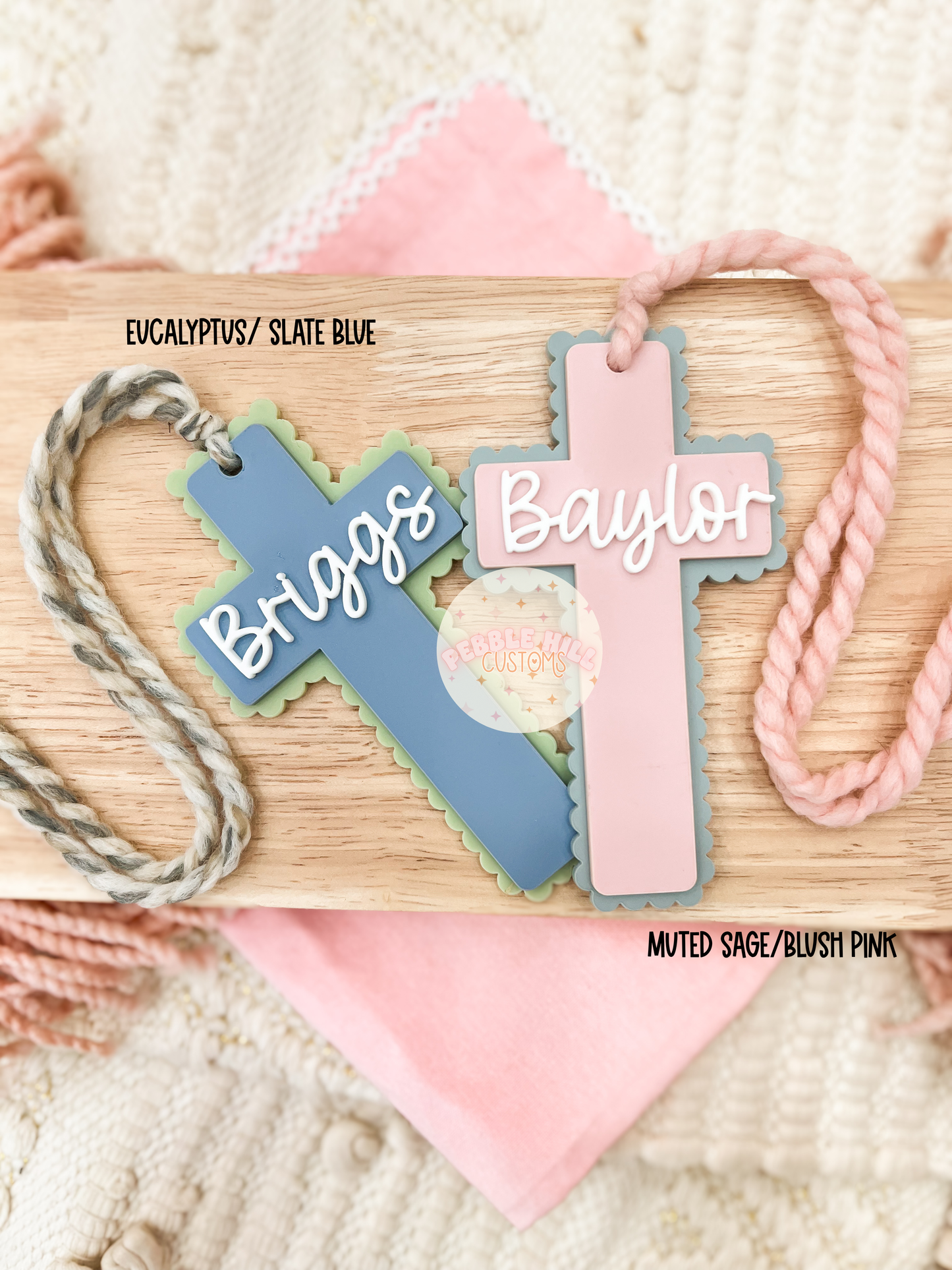 Scallop Cross Easter Tag