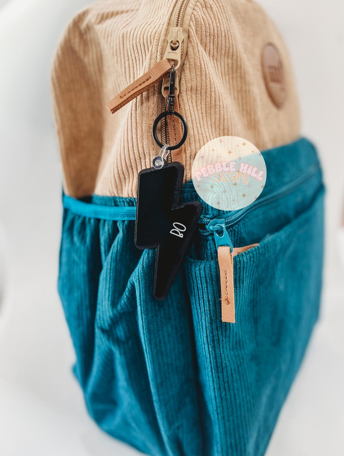 Matte Black Lightning Keychains