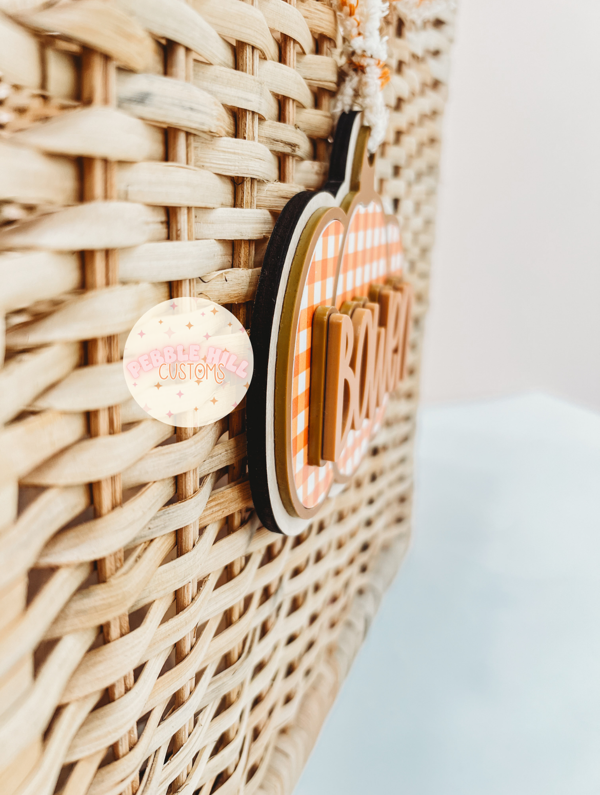Gingham Pumpkin Tag