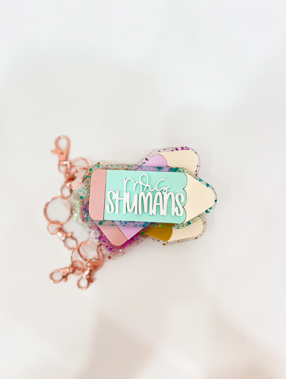 Glitter Pencil Keychains