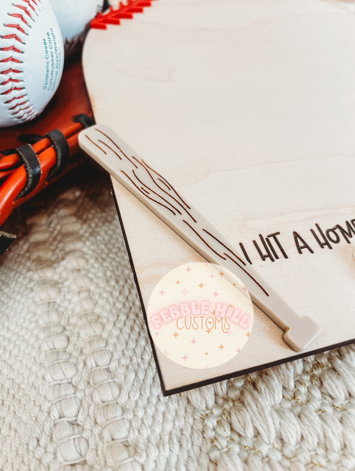 Baseball Father's Day Handprint Sign