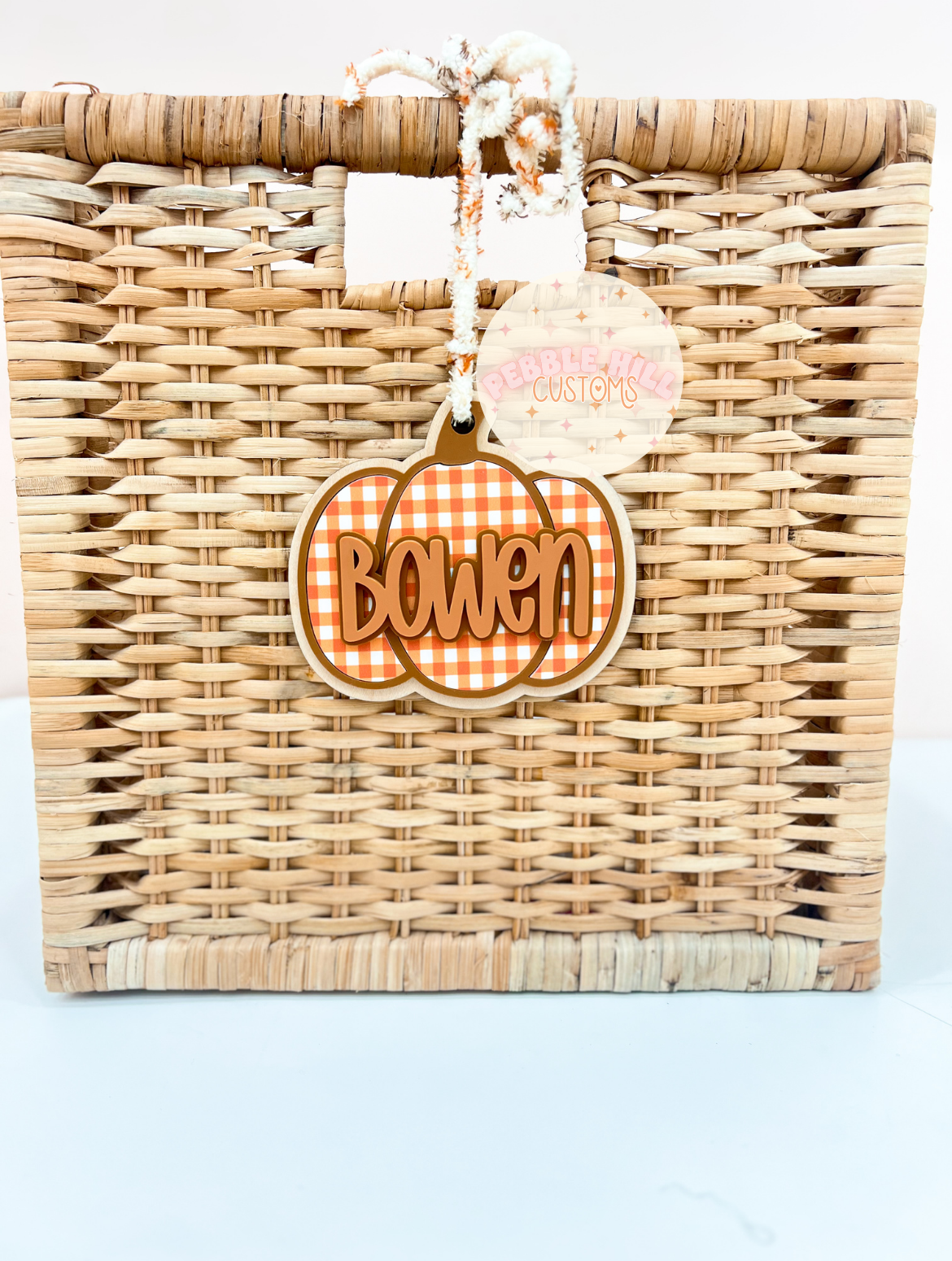 Gingham Pumpkin Tag