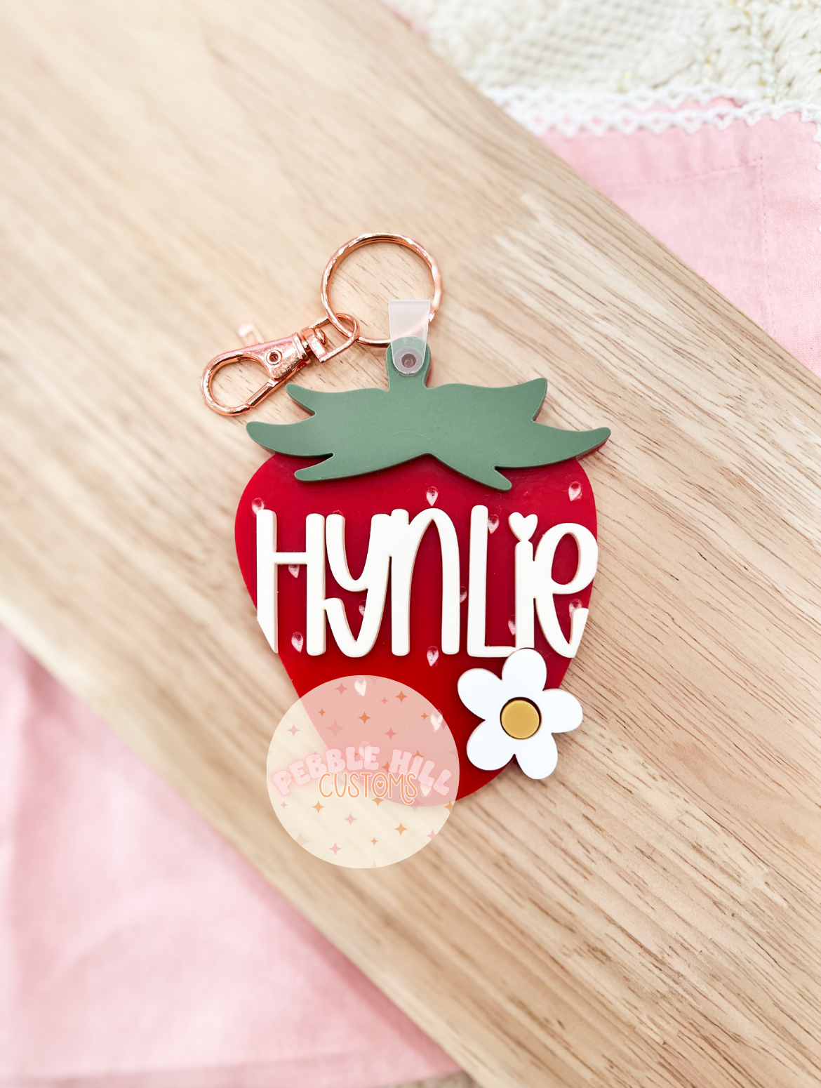 Strawberry Backpack tag