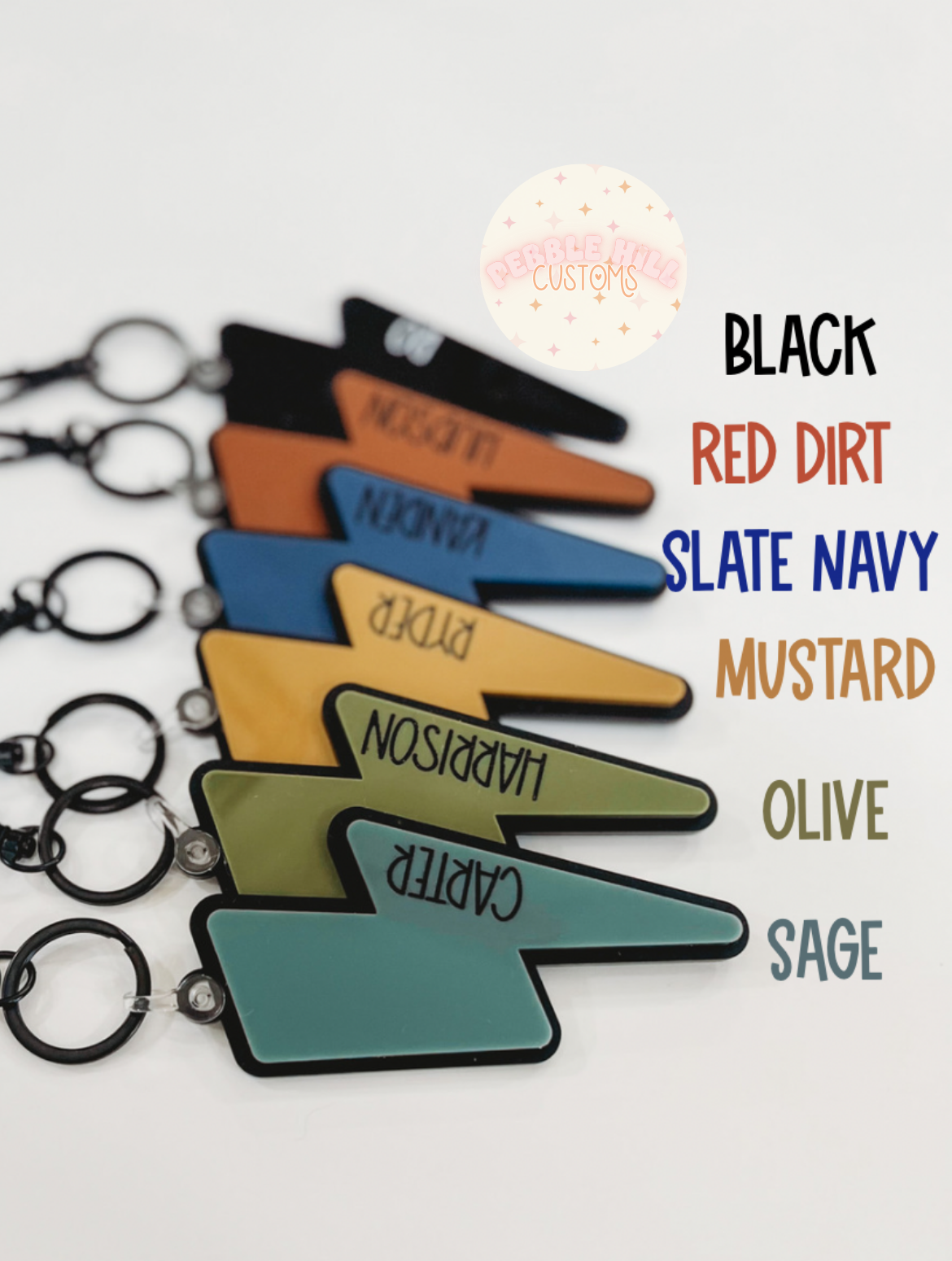 Matte Black Lightning Keychains