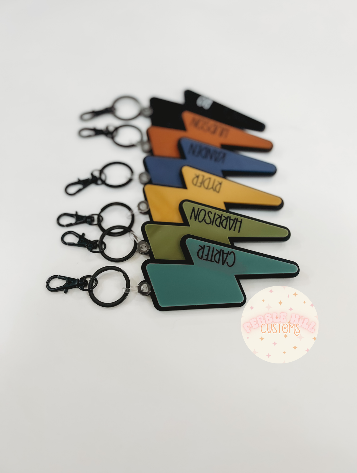 Matte Black Lightning Keychains