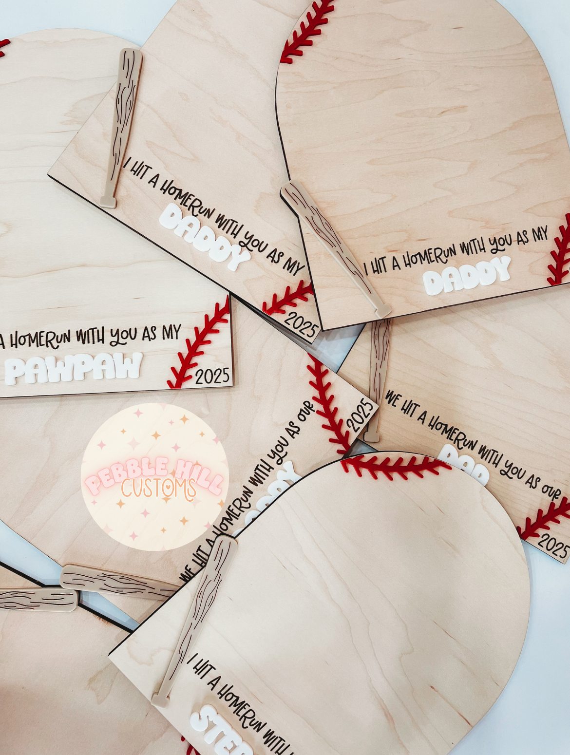 Baseball Father's Day Handprint Sign