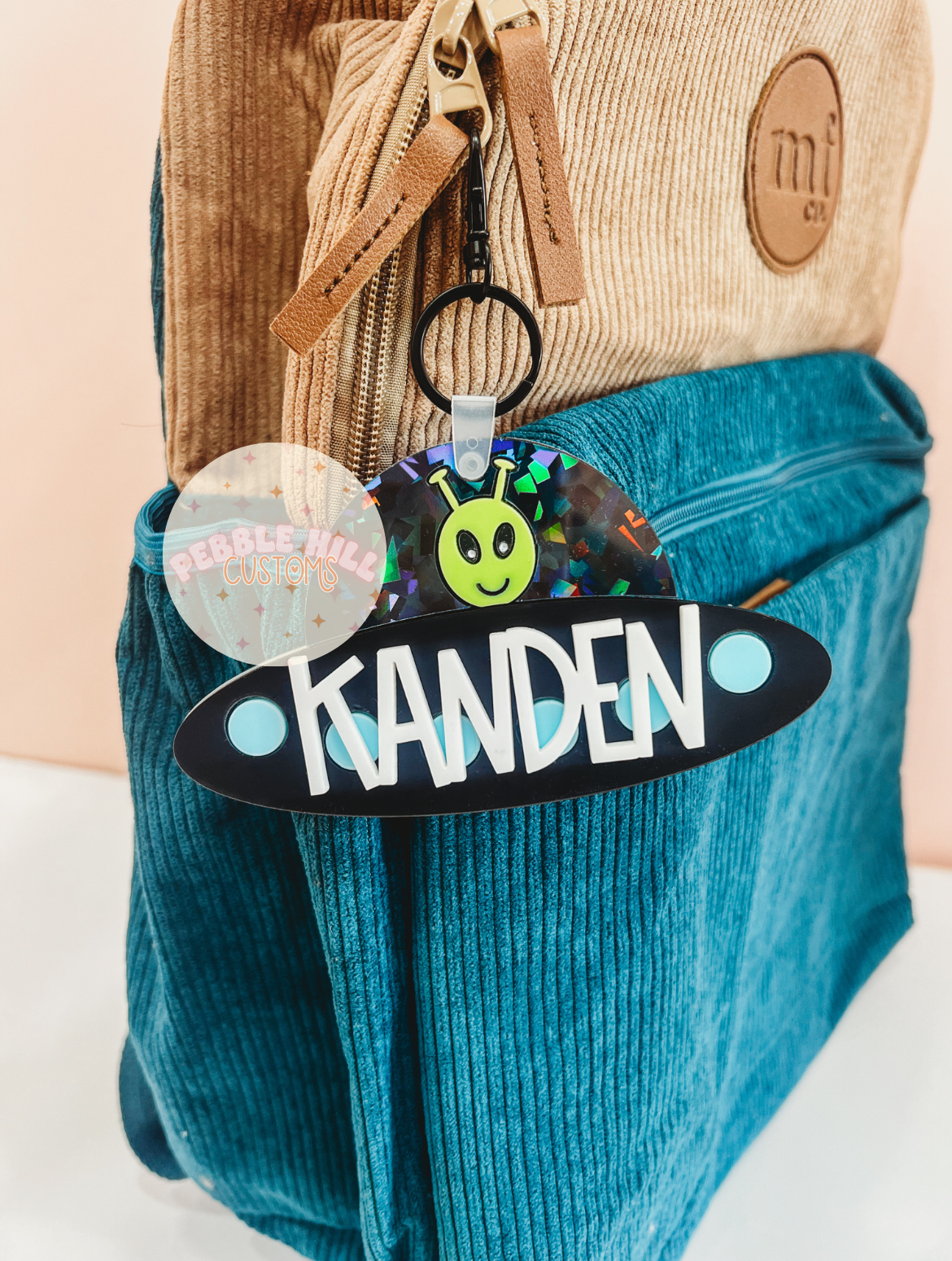 Alien UFO Backpack Tag