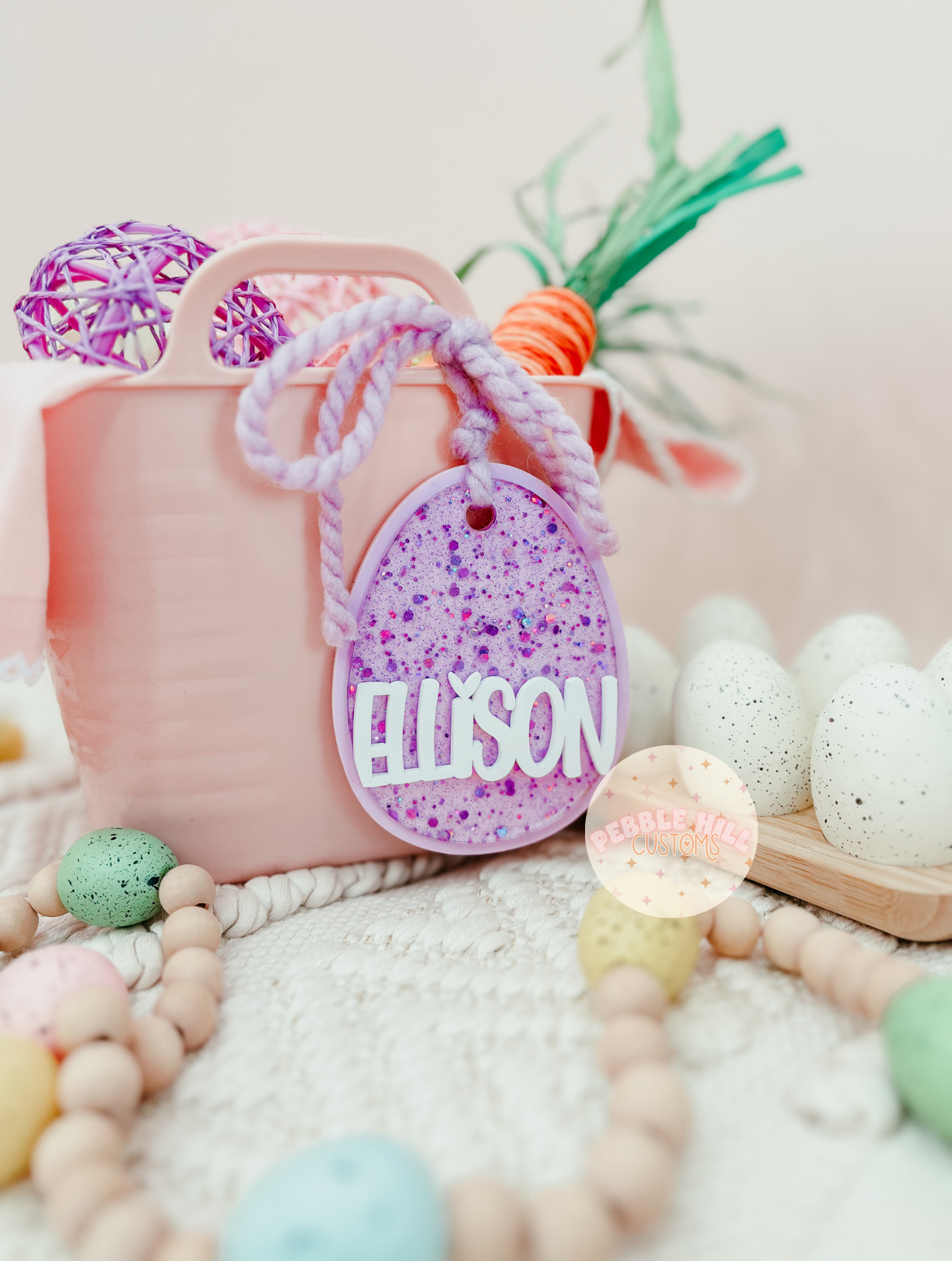 Glitter Egg Tag