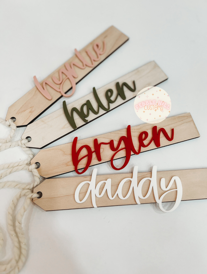 Single Layer Acrylic Stocking Tag