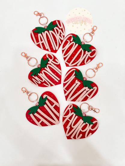 Strawberry Heart Tag