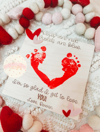 Valentine's Day Footprint Sign