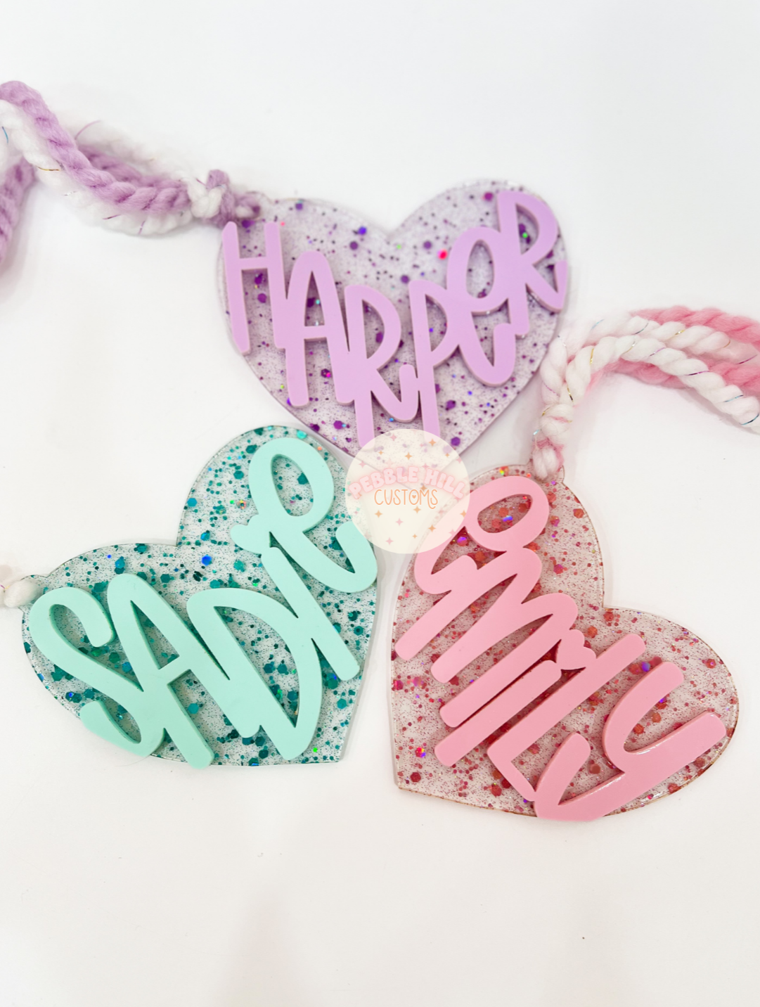 Pastel Glitter Hearts