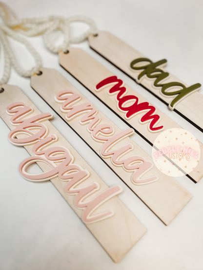 Double Acrylic Stocking Tags