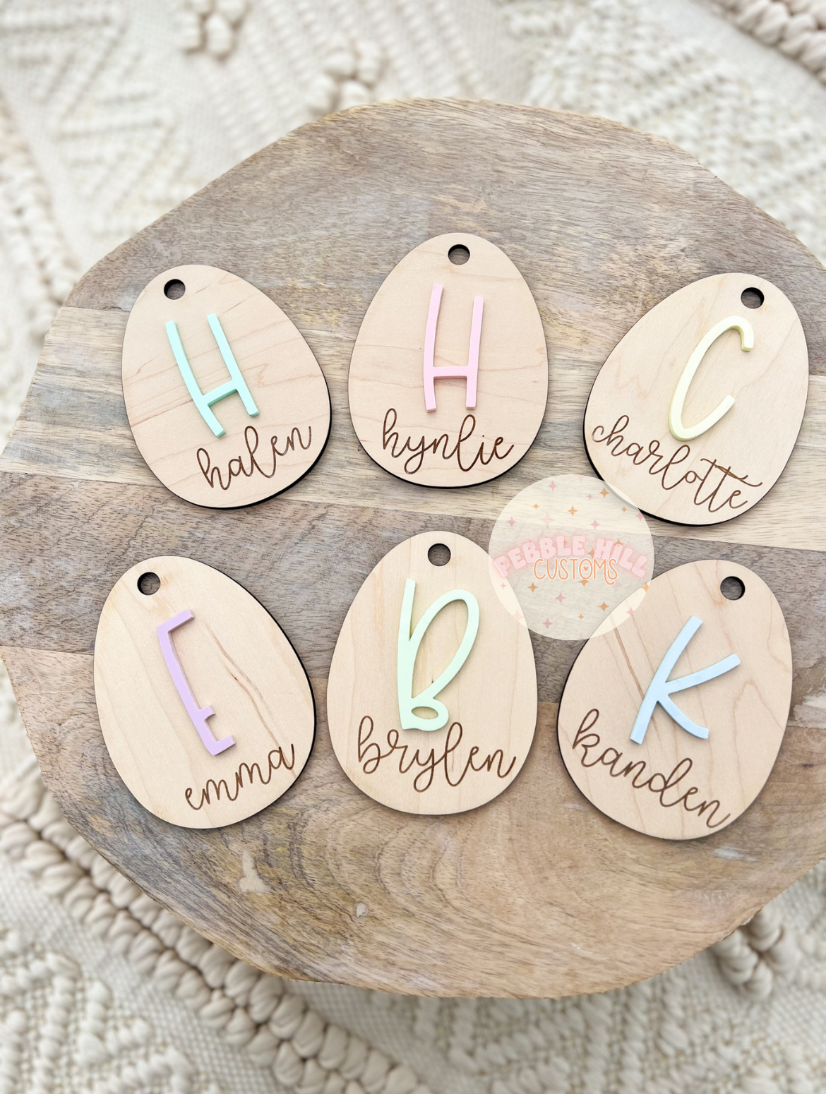 Wooden Egg Tag