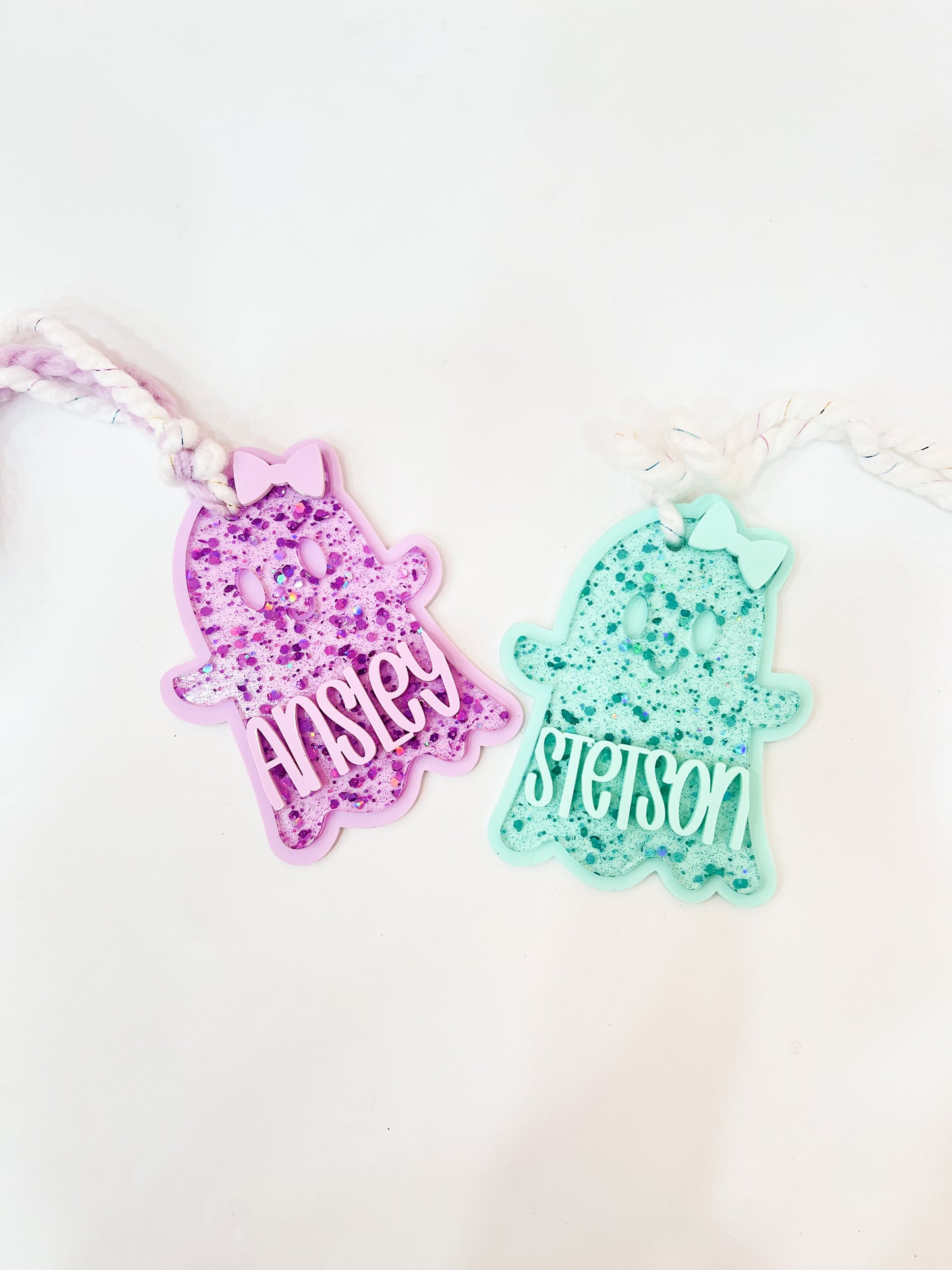 Glitter Ghost Tags