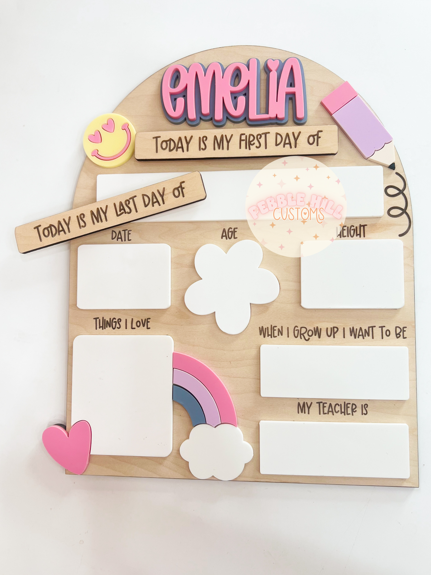 Rainbow Interchangeable School Sign