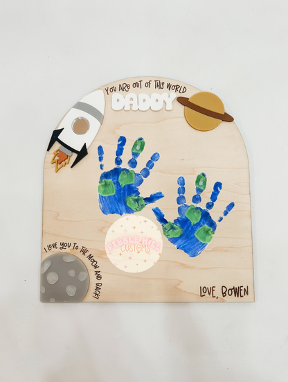 Outer Space Handprint Sign