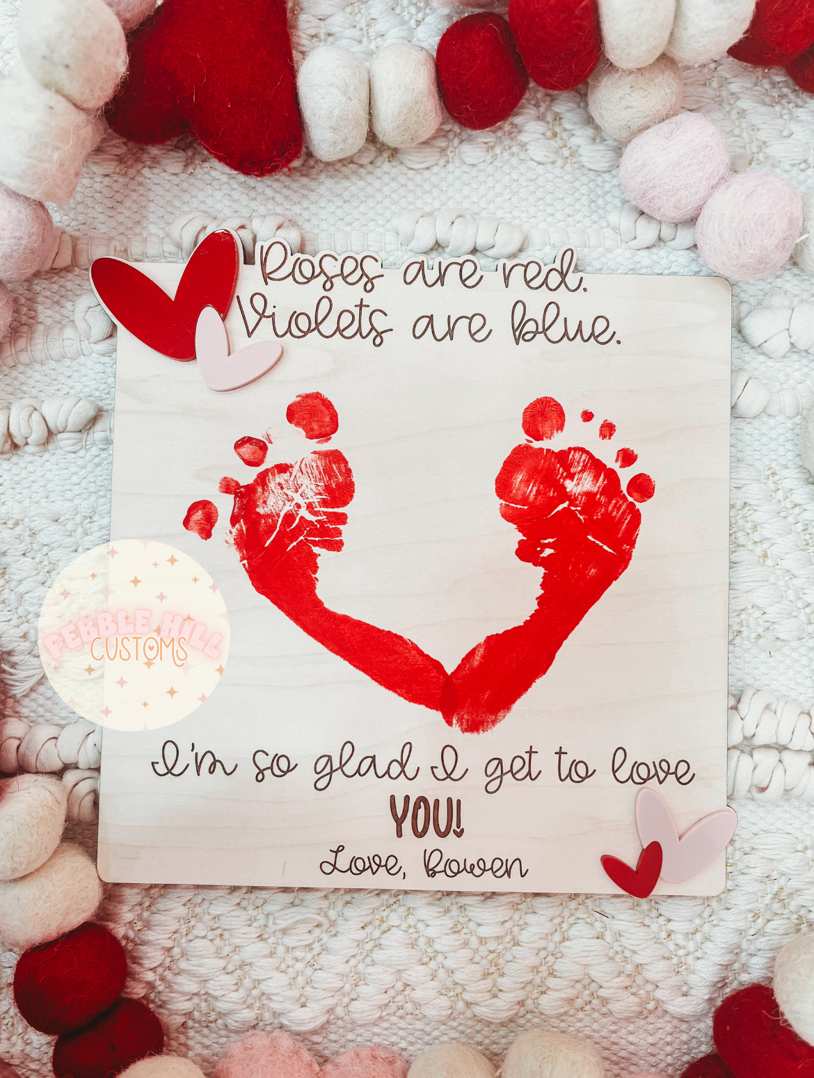 Valentine's Day Footprint Sign